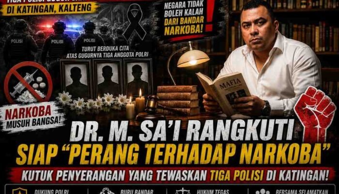 Dr. M. Sa’i Rangkuti Nyatakan Siap “Perang Terhadap Narkoba”, Kutuk Penyerangan yang Tewaskan Tiga Polisi di Katingan