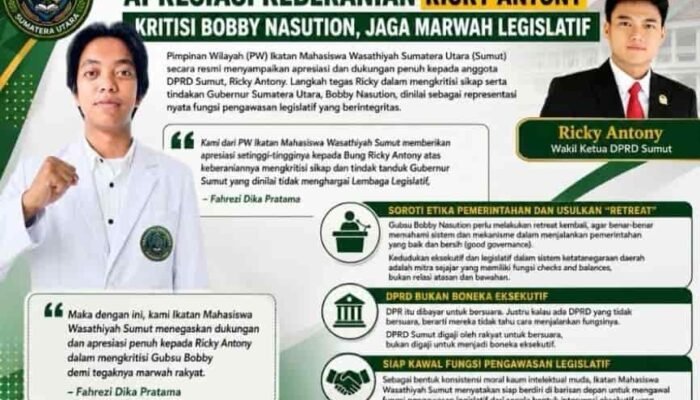 Mahasiswa Wasathiyah Dukung Sikap Kritis DPRD Sumut, Ingatkan Pentingnya Pengawasan Pemerintahan