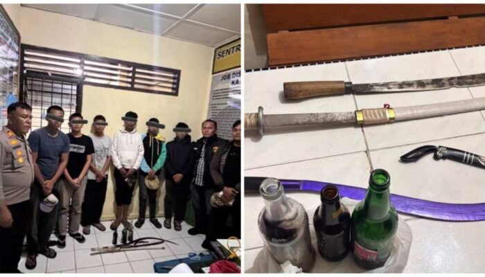 Enam Remaja Diamankan di Karo, Polisi Temukan Sajam dan Tiga Botol BBM