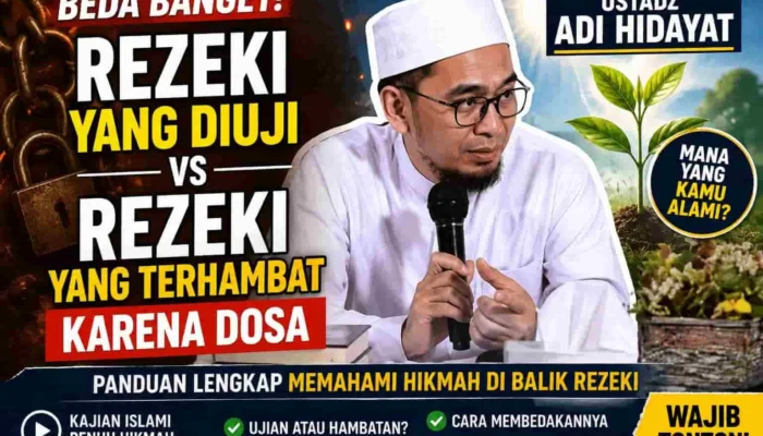 Ustadz Adi Hidayat Ungkap 3 Cara Membedakan Rezeki yang Diuji dan Terhambat Karena Dosa, Ini Penjelasannya Berdasarkan Al-Qur’an